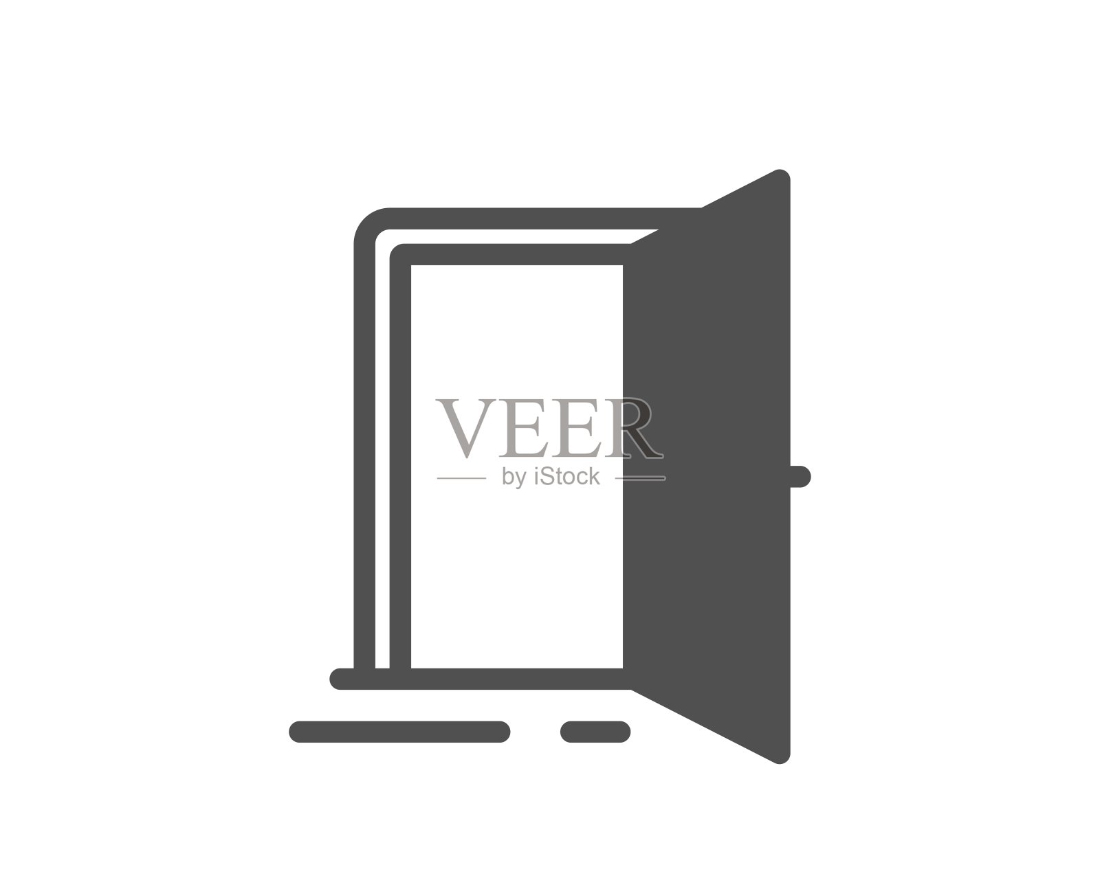 打开门图标。入口门的迹象。向量插画图片素材