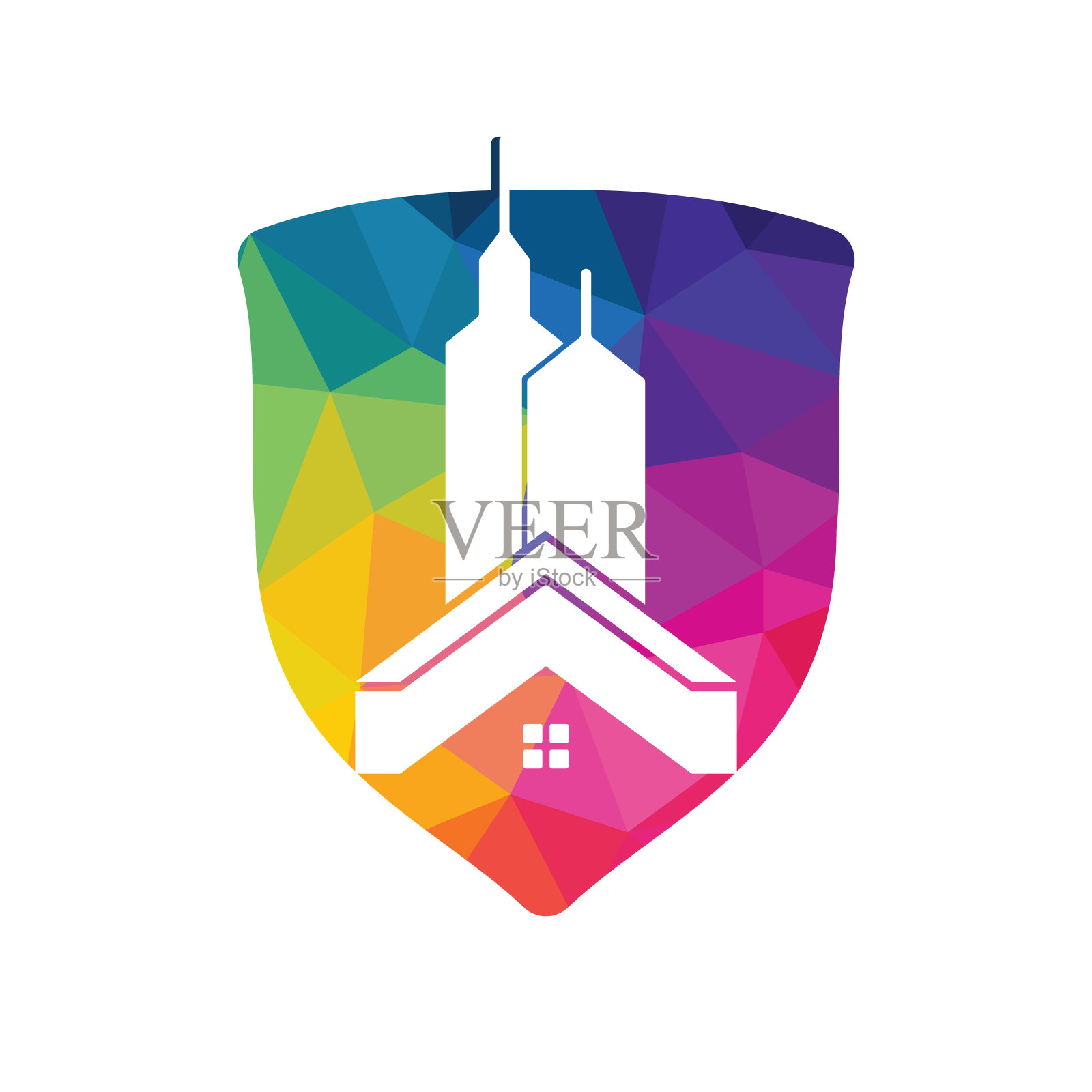 房地产矢量标志设计。家和建筑矢量标志设计模板。插画图片素材