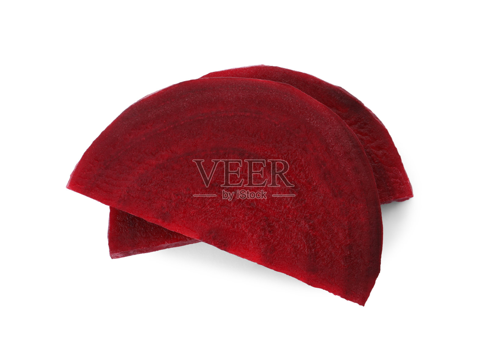 切鲜红甜菜隔离在白色，俯视图照片摄影图片