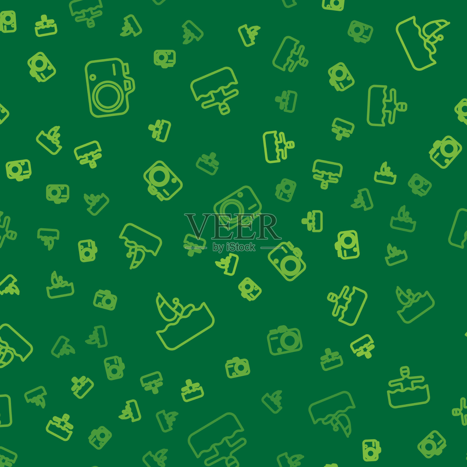 设置线照片相机帆板和水图标素材