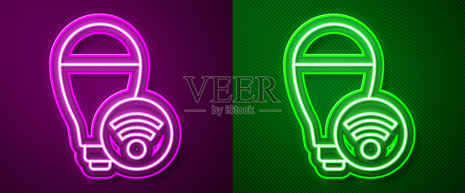 发光霓虹灯线智能灯泡系统图标图标素材