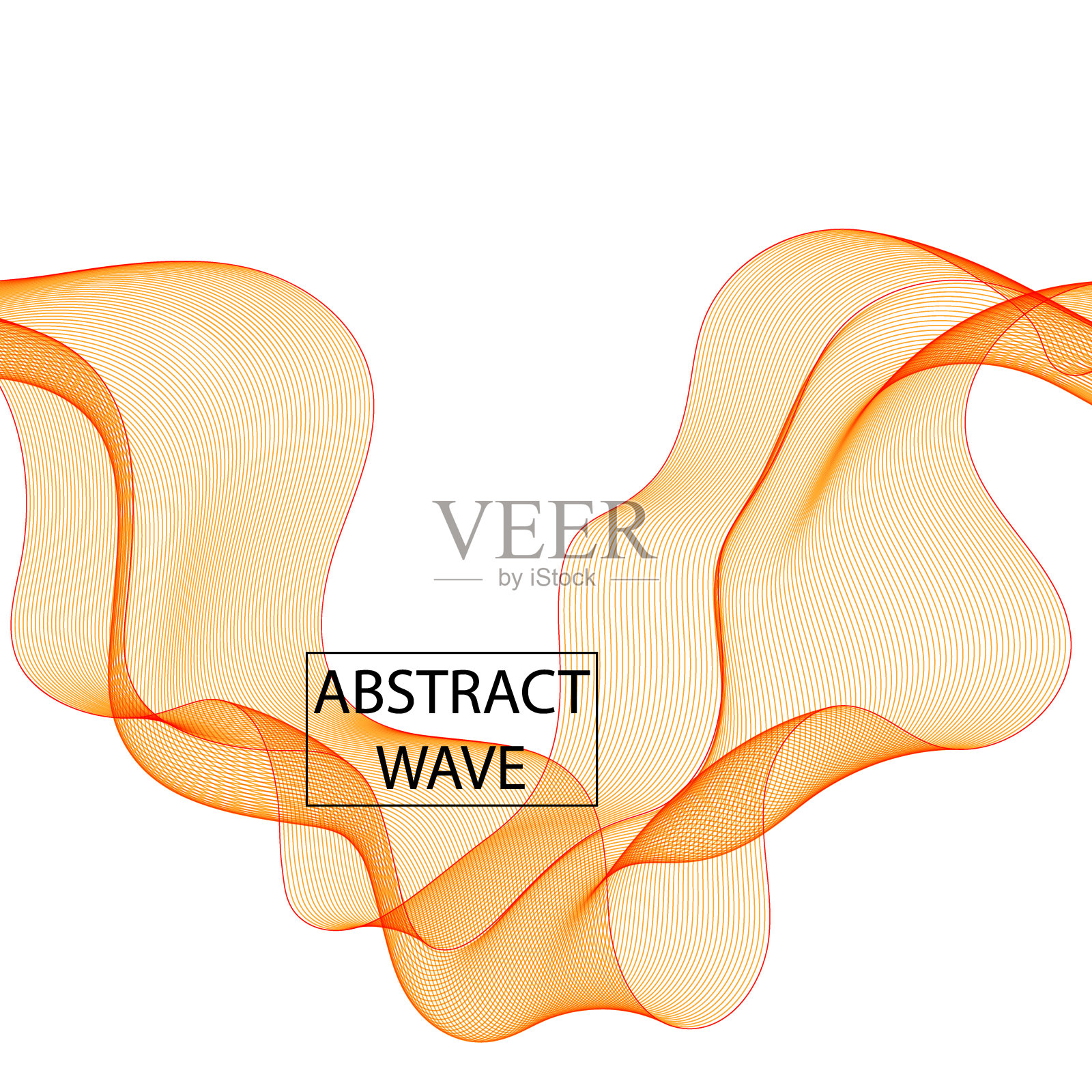 美丽的彩色的波。抽象的曲线。设计元素。背景装饰。表示模板。每股收益10插画图片素材