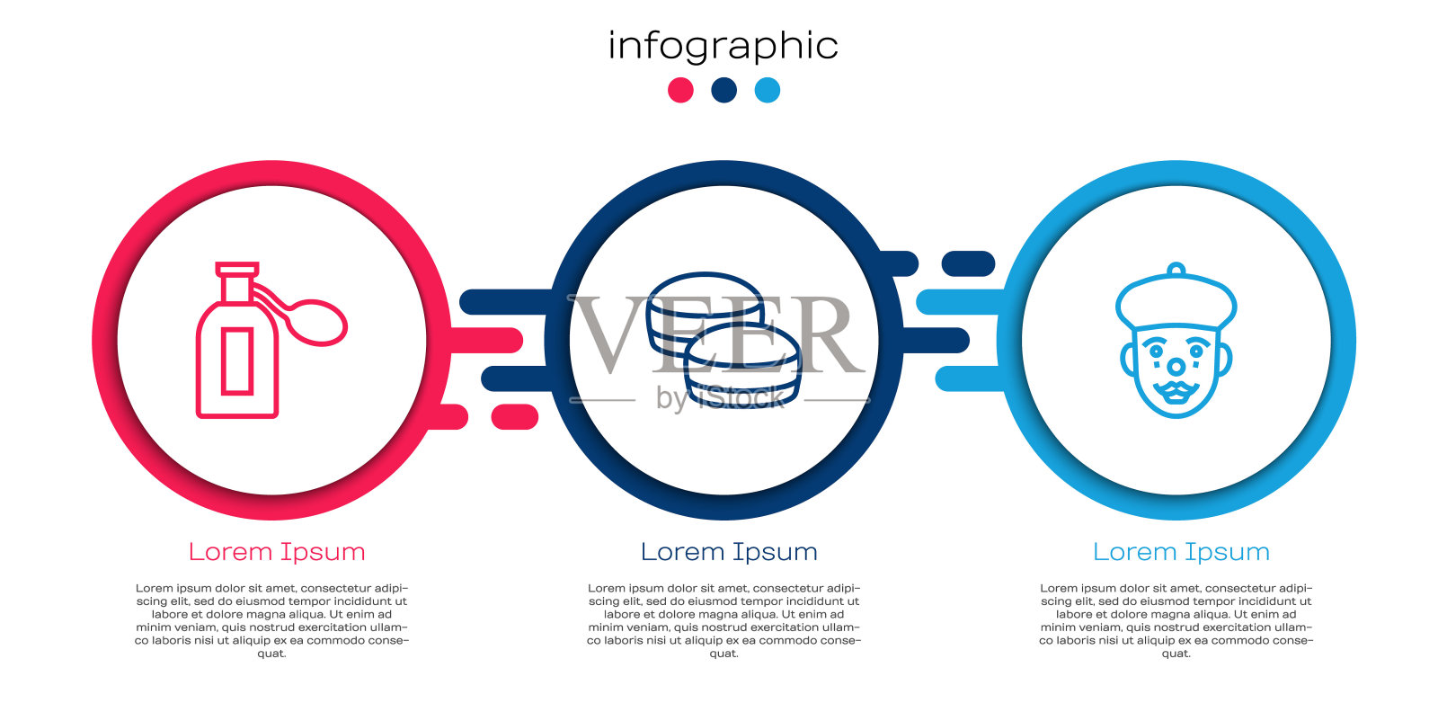 集香水，马卡龙饼干和法式哑剧于一身。业务信息模板。向量设计模板素材