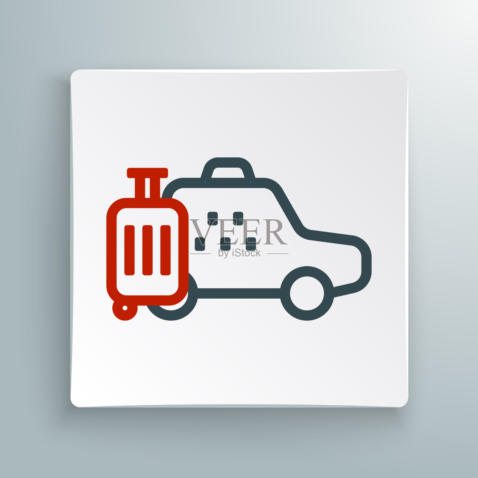 线出租车图标孤立在白色背景上图标素材