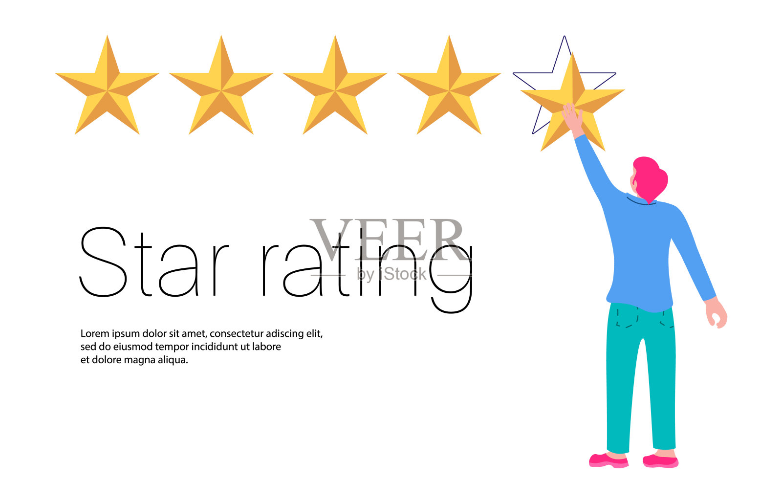 邦纳和男人给了五星评级插画图片素材