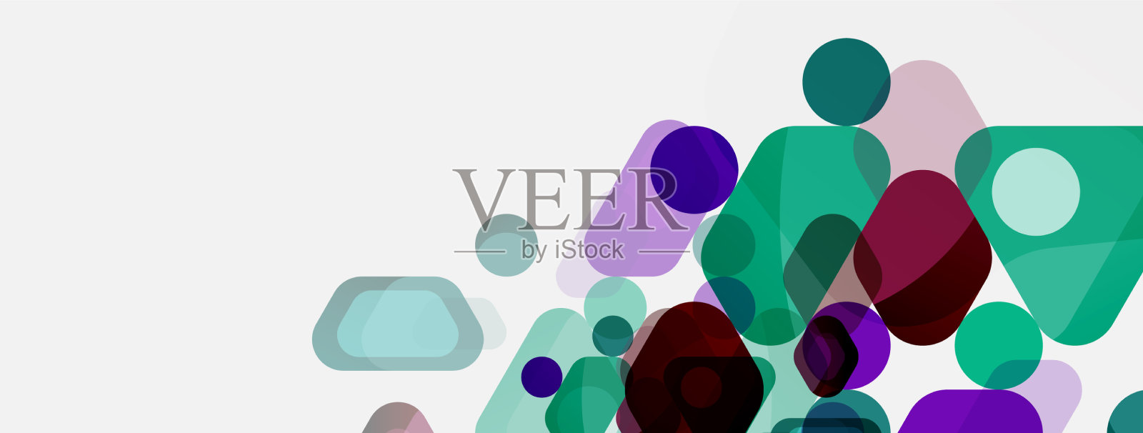 彩色气泡和圆形几何形状上插画图片素材