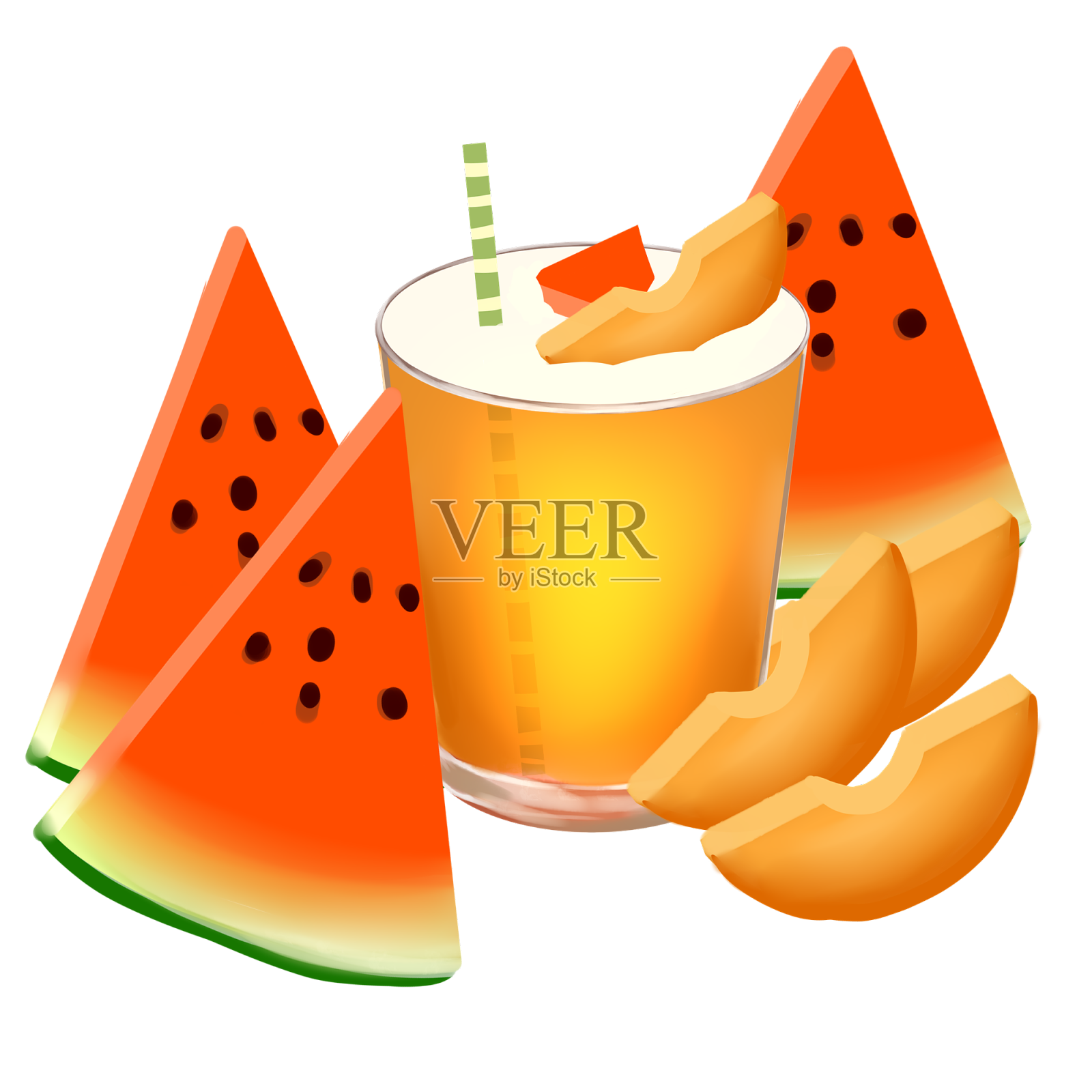 夏日饮品水果果汁设计元素图片