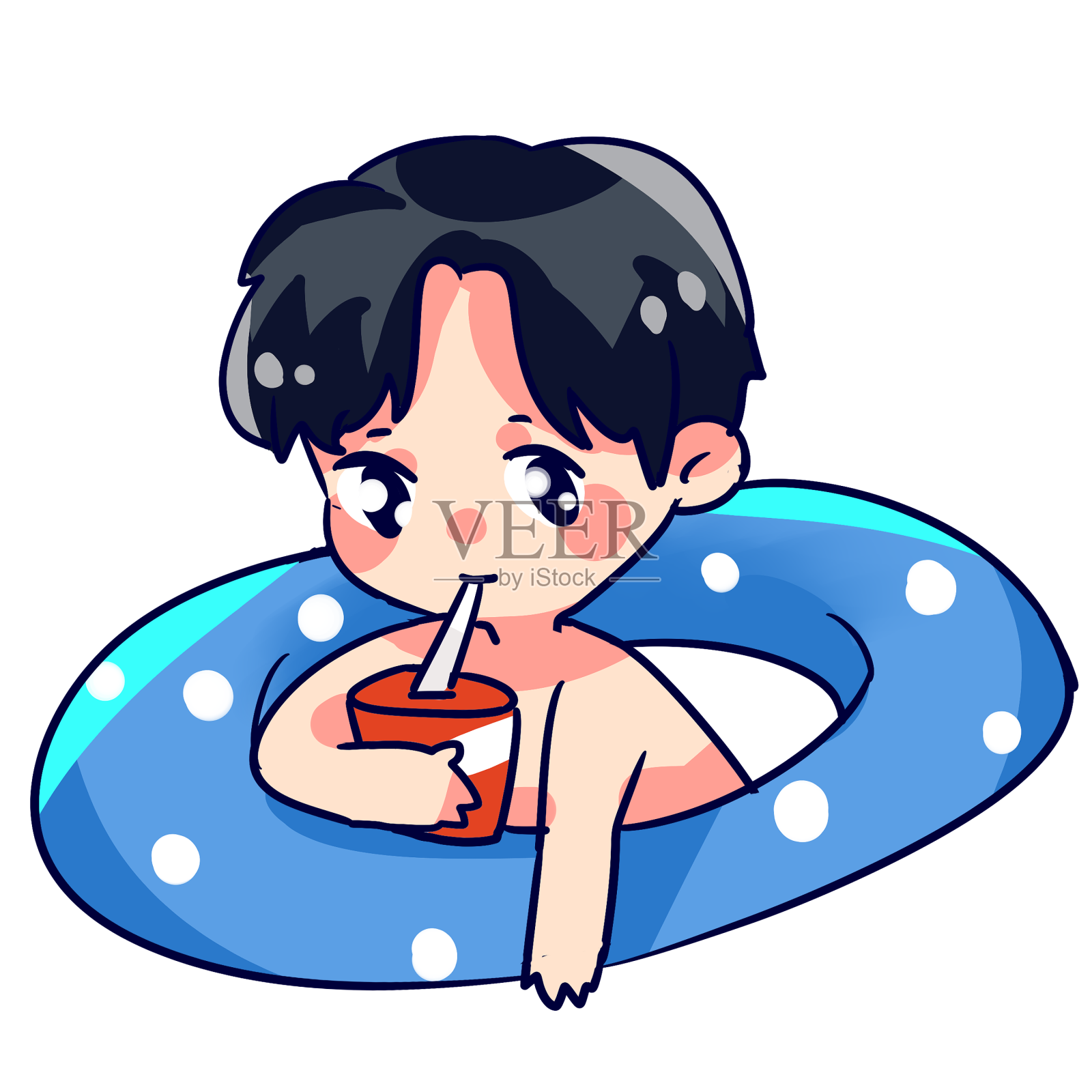 夏天小暑避暑人物设计元素图片