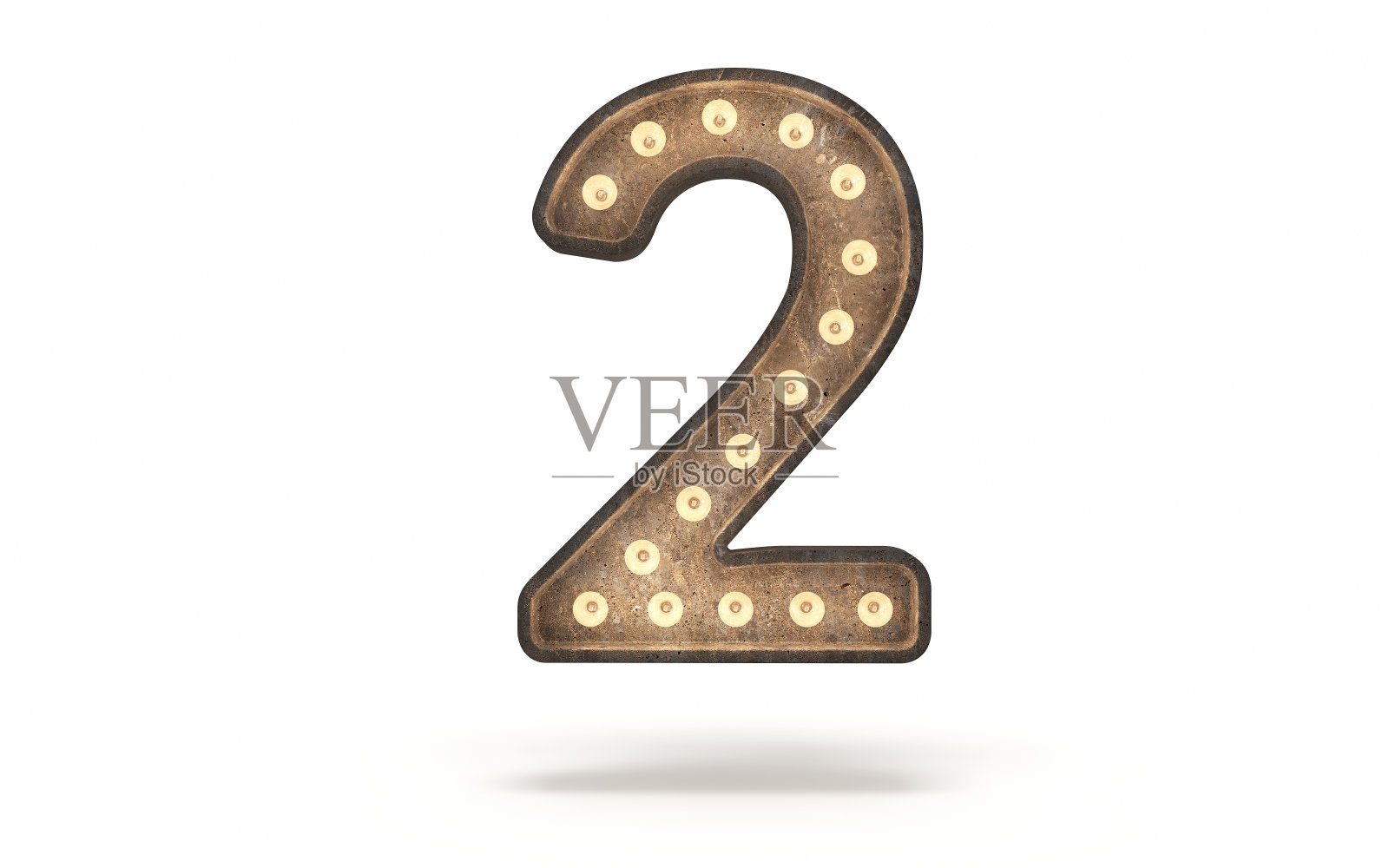 2号用混凝土覆盖的灯泡装饰照片摄影图片