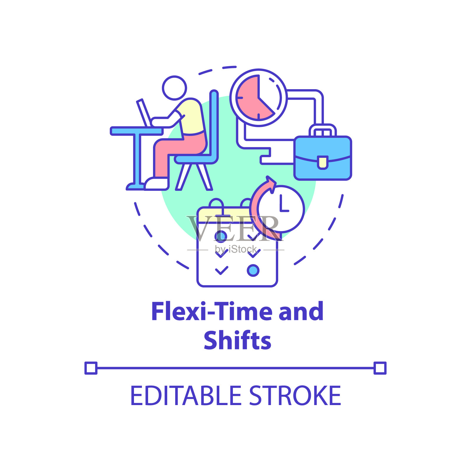 灵活的时间和转移概念图标插画图片素材