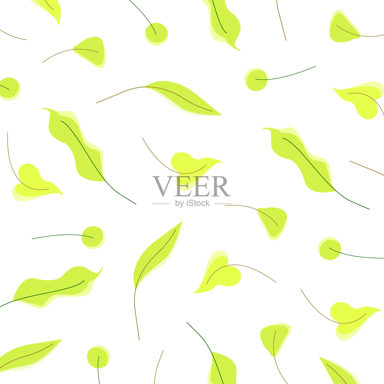 树叶插图图案背景为自然主题插画图片素材