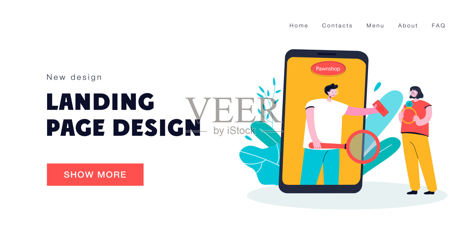 女孩在网上当铺卖珠宝插画图片素材