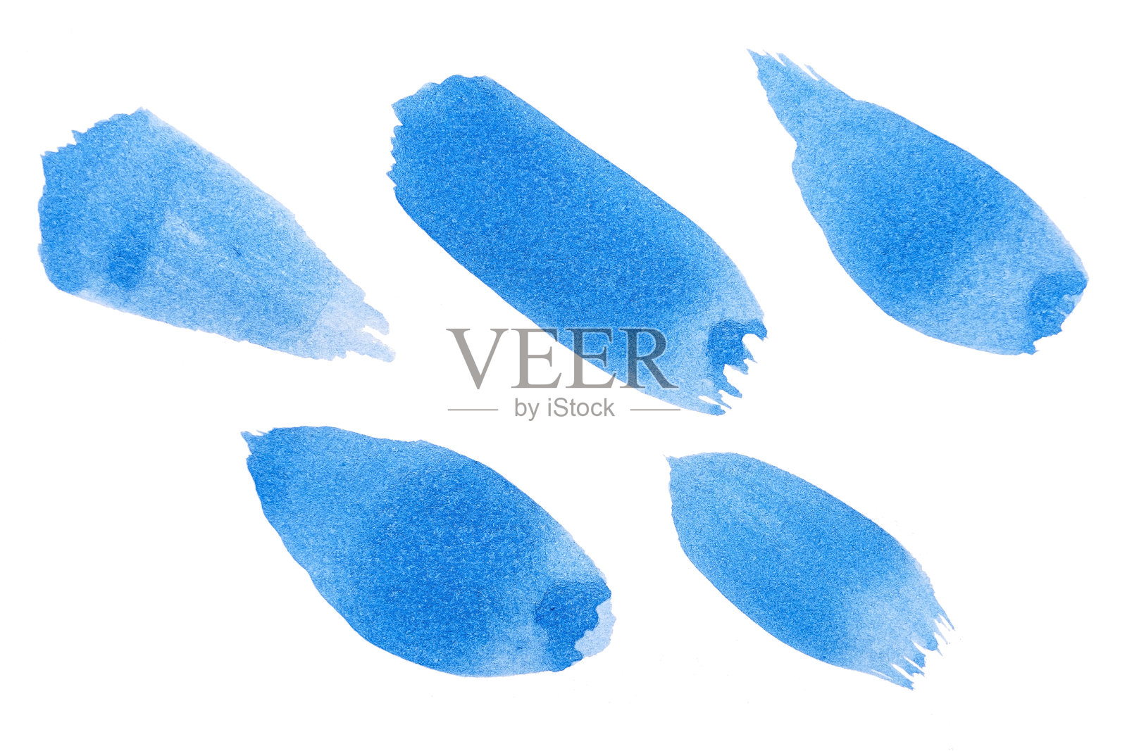 抽象丙烯酸水彩油漆刷笔触纹理孤立在白色背景的标志和横幅。设计、创意和插图。照片摄影图片