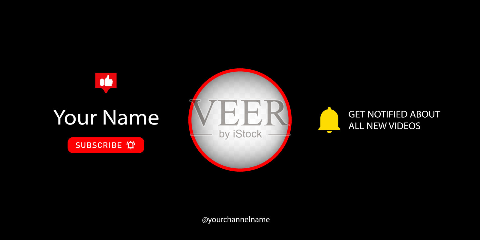 订阅按钮。Chammel横幅。矢量线图标的业务和广告设计元素图片