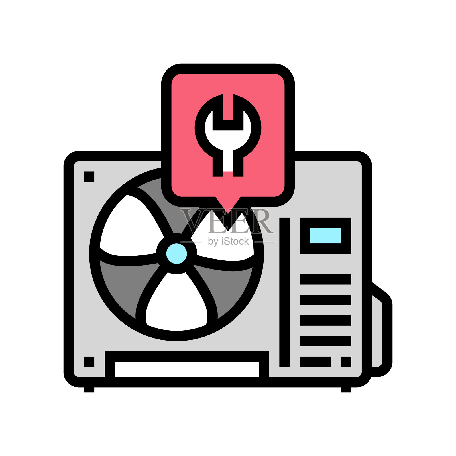 空调维修颜色图标矢量插图插画图片素材