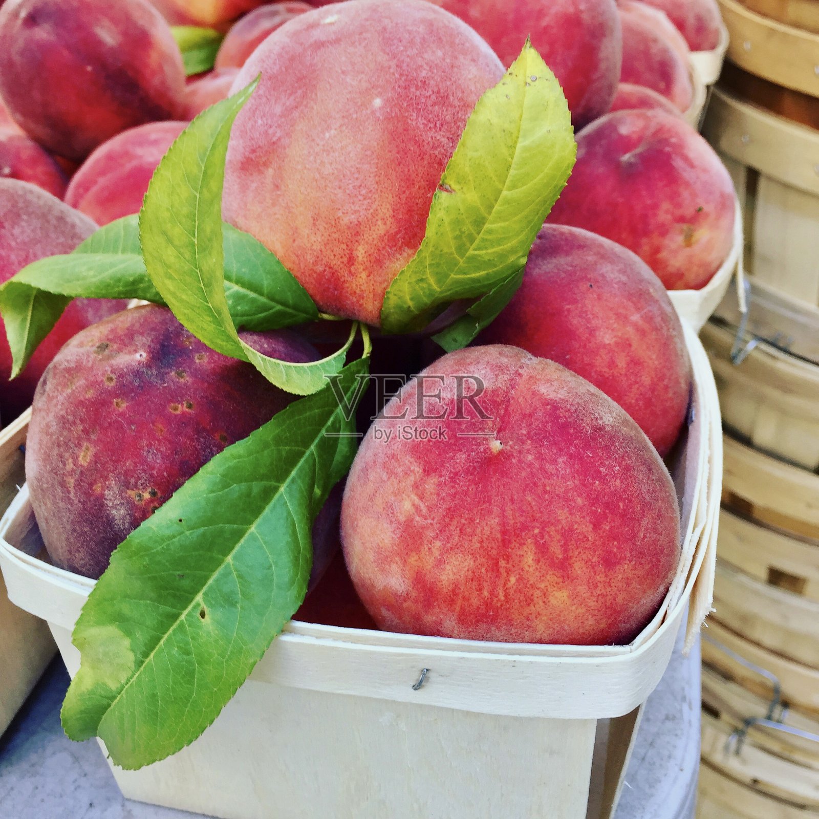 桃子丰收照片摄影图片