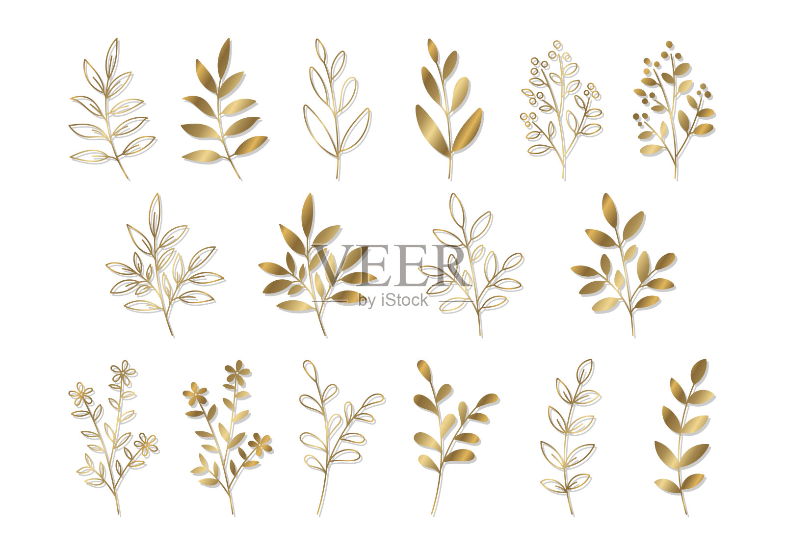 花向量线艺术收藏插画图片素材