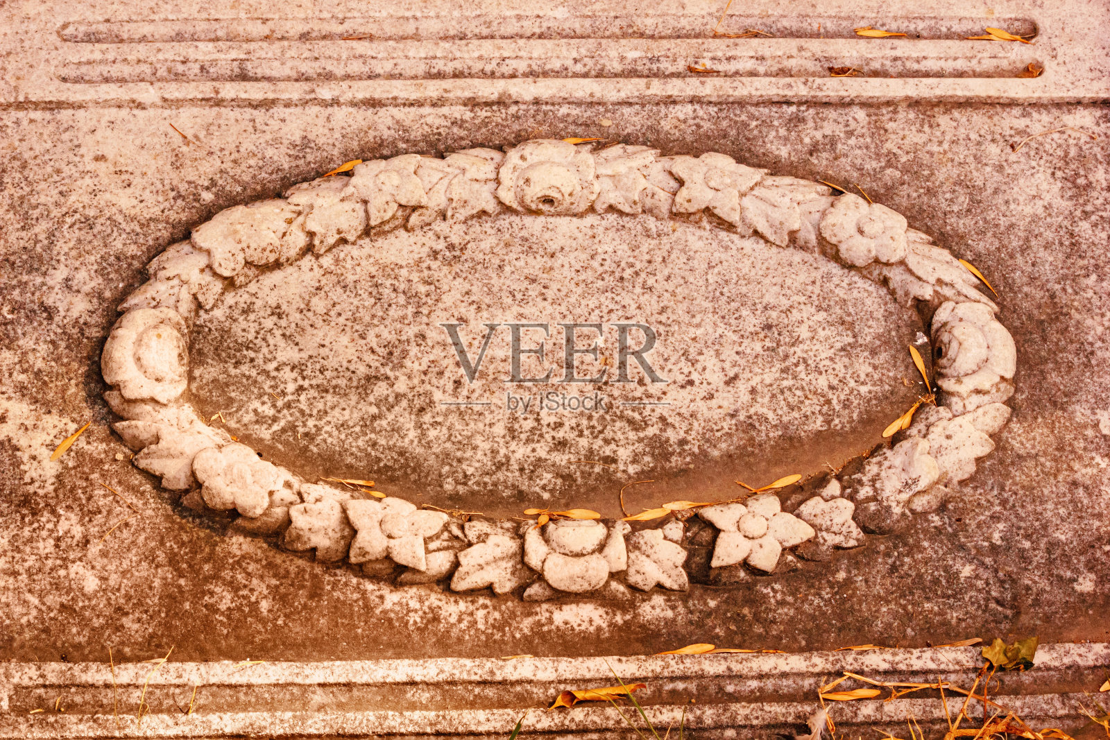 建筑浮雕装饰在一块石板在thermae遗址古罗马奥德索斯，特写照片摄影图片