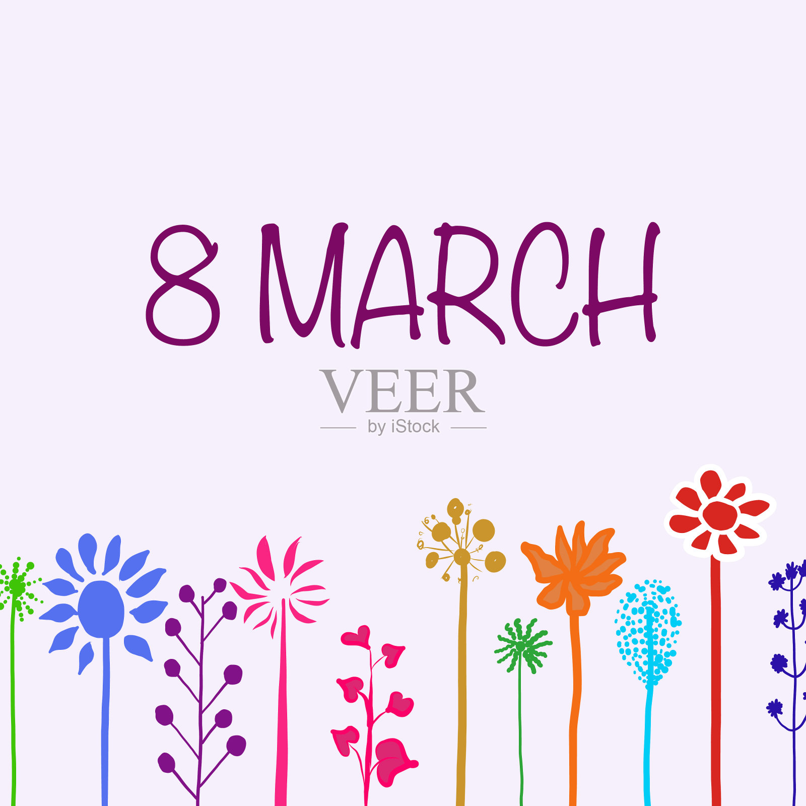 多彩的三八国际妇女节。插画图片素材