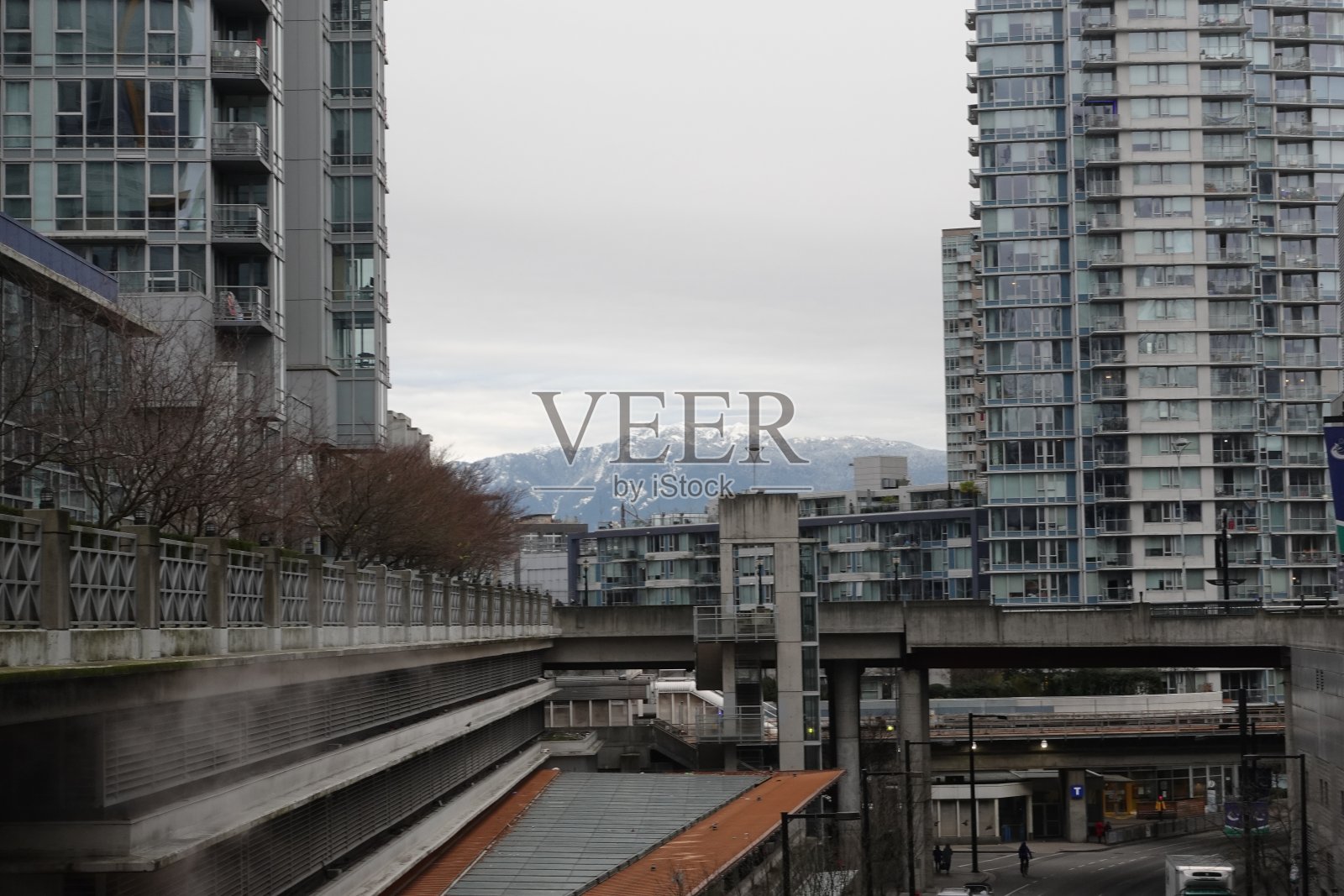 温哥华建筑的城市视图照片摄影图片