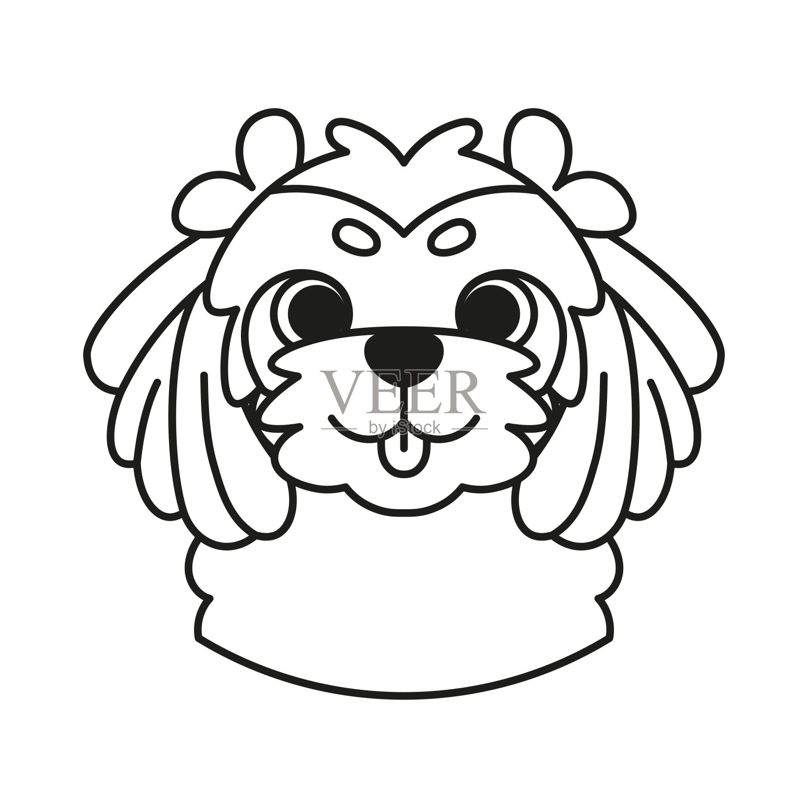 孤立可爱的阿凡达狗品种向量插画图片素材