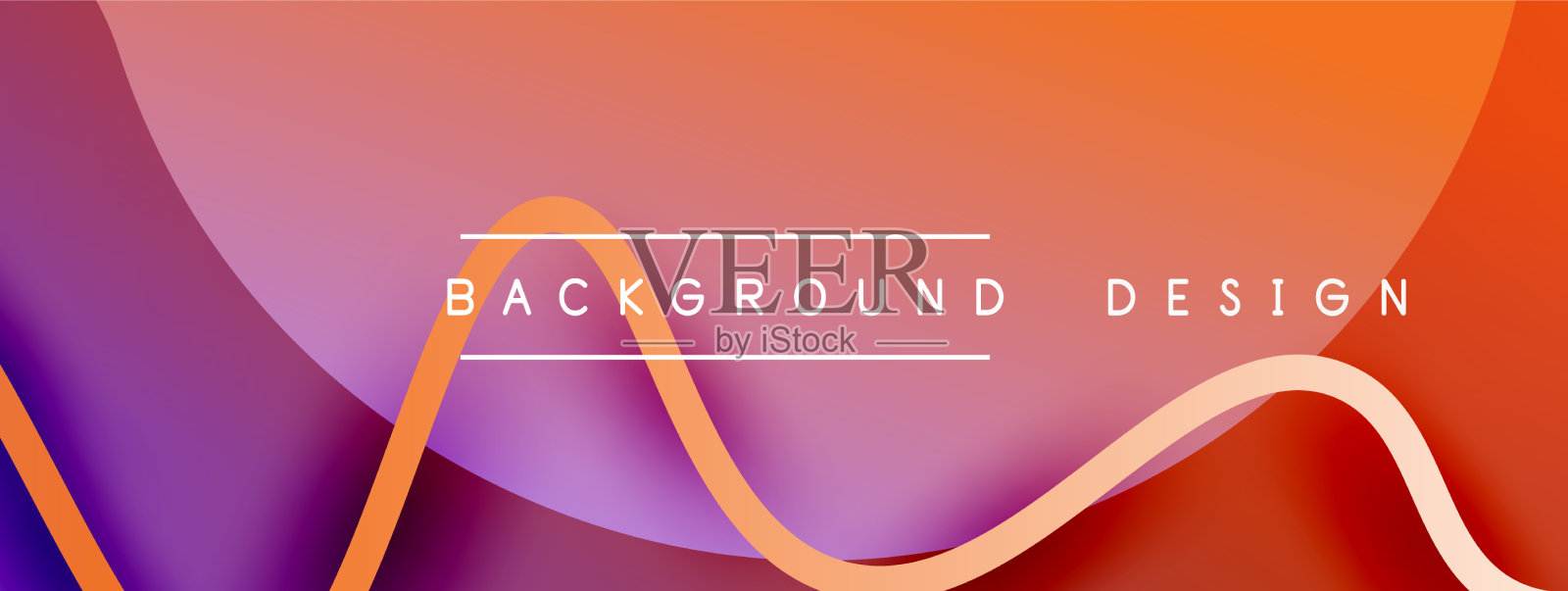 摘要梯度背景与波浪线同用插画图片素材