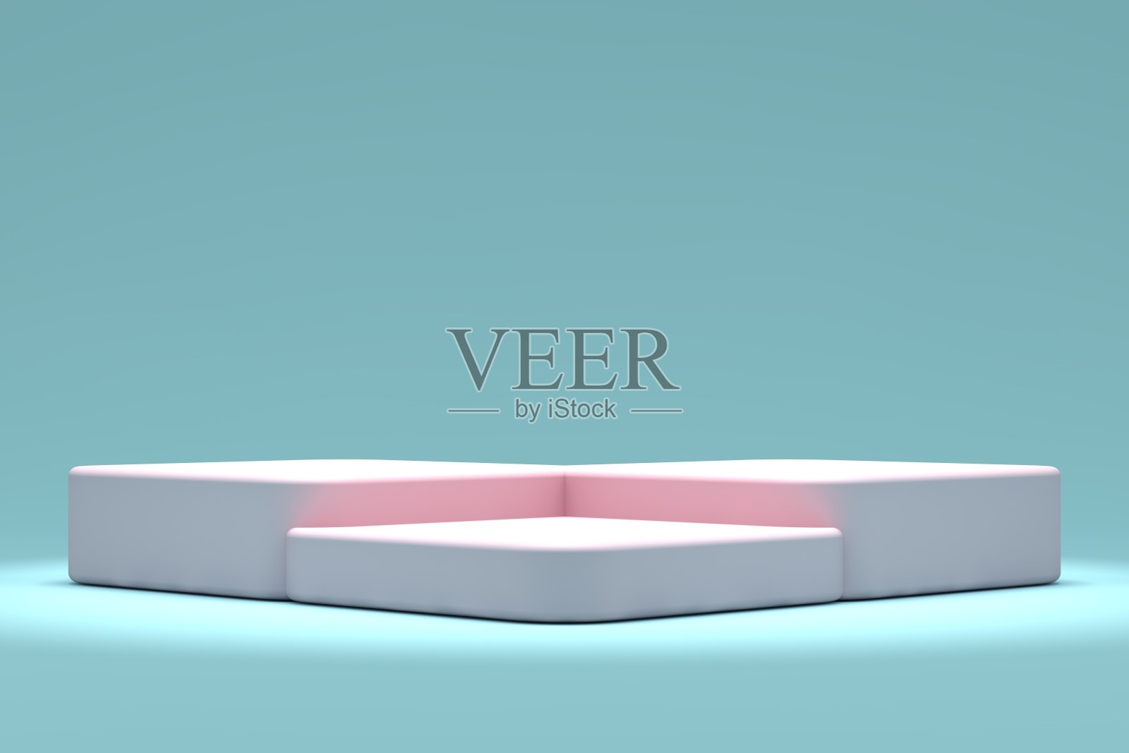 粉色和蓝色的空白场景，空的产品展台，空的产品展示舞台照片摄影图片