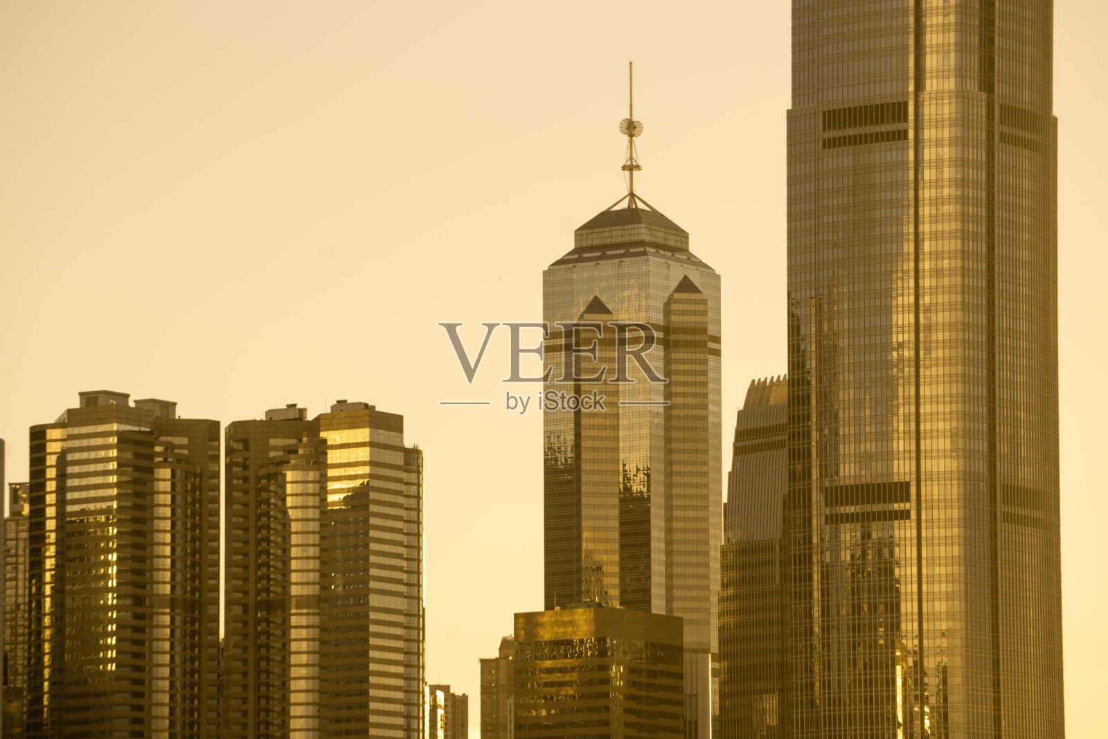 维多利亚港和香港天际线的景色照片摄影图片