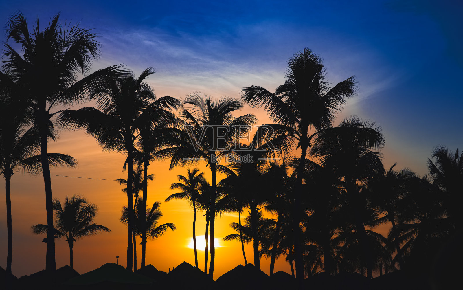 加勒比海美丽的日落照片摄影图片