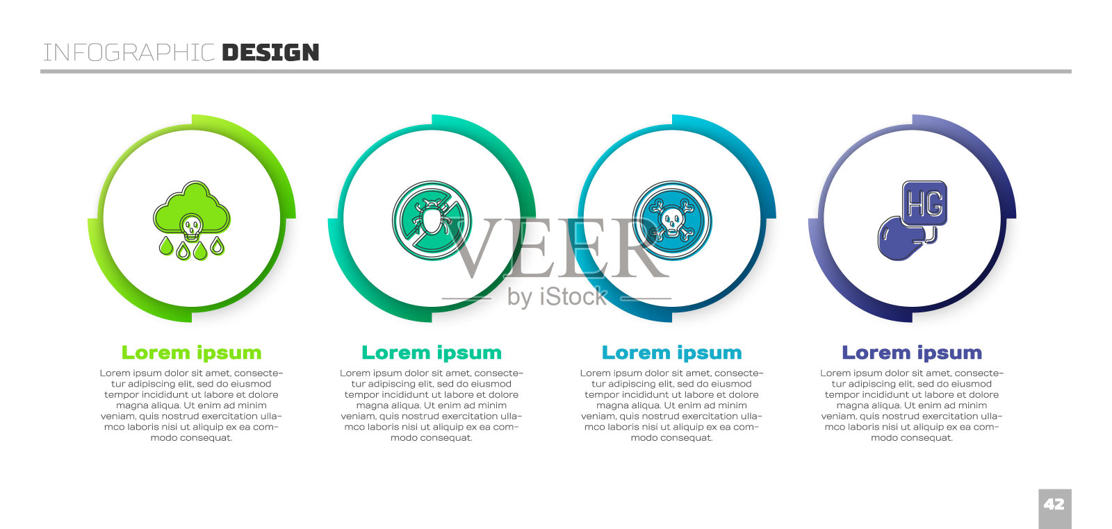 设置酸雨，阻止科罗拉多甲虫，骨头和头骨和汞滴。业务信息模板。向量设计模板素材