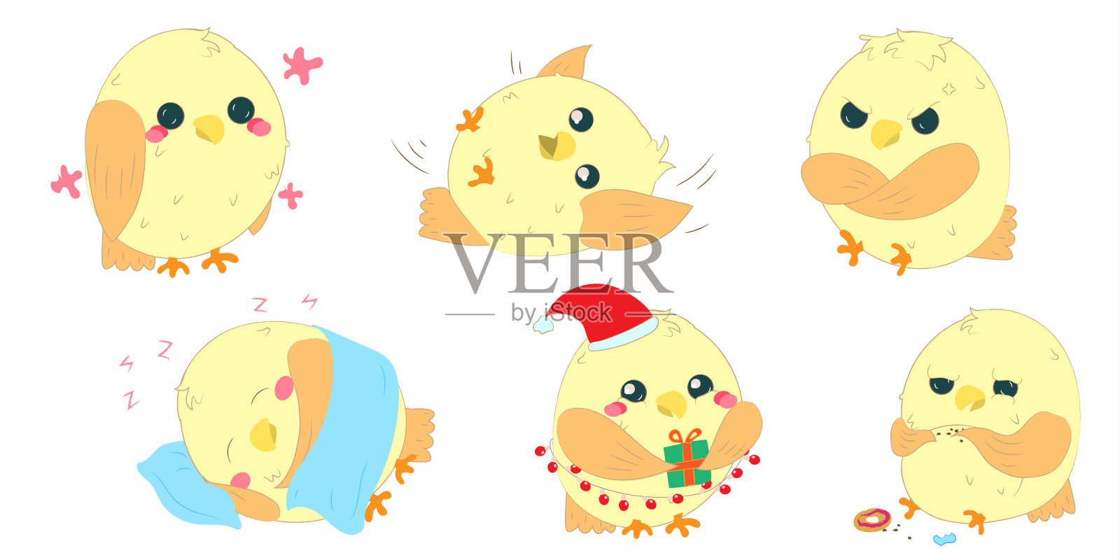 一套小黄鸟插画图片素材