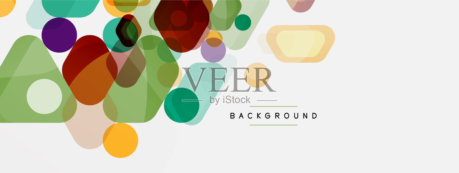 彩色气泡和圆形几何形状上插画图片素材