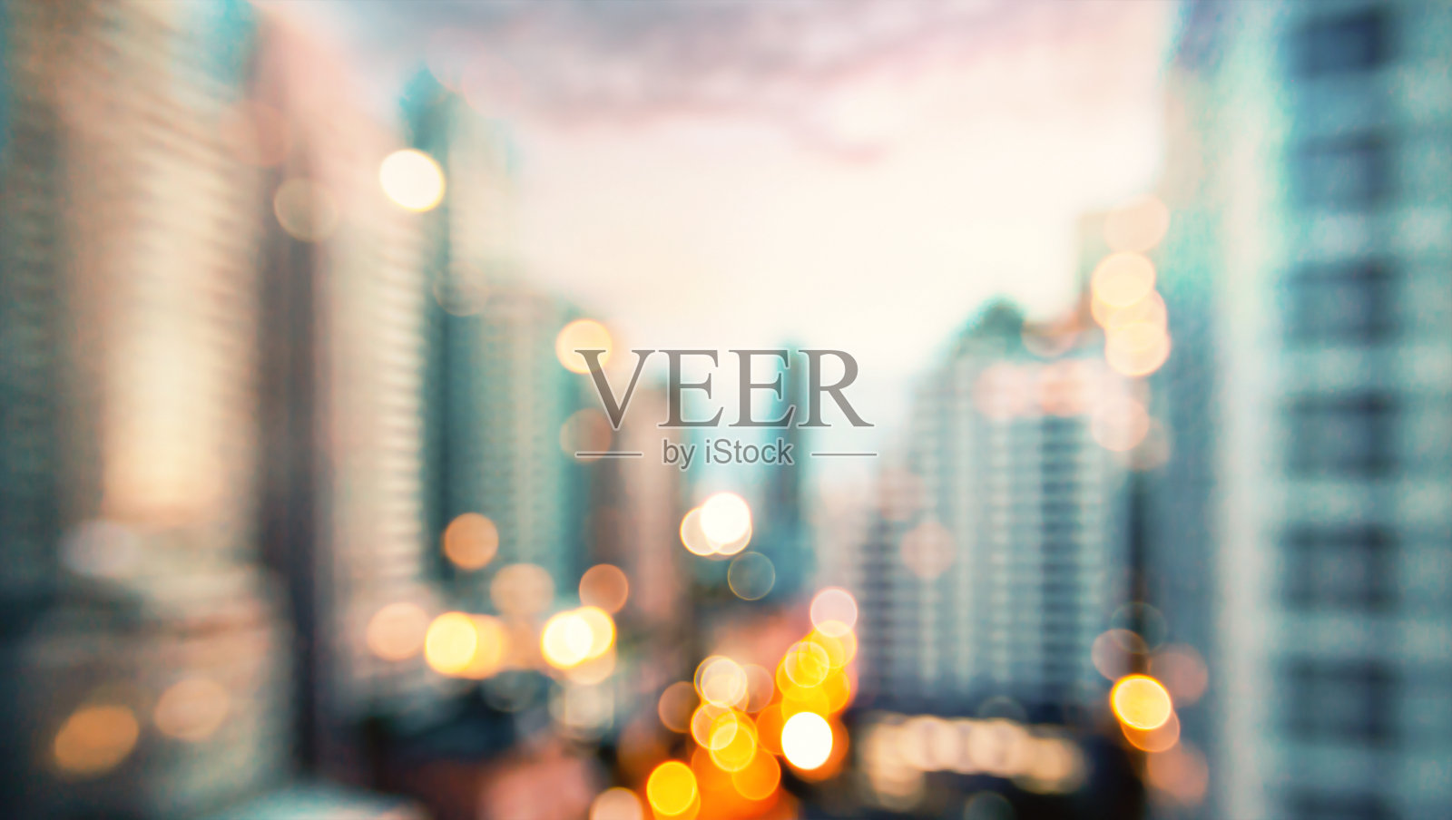 模糊曼谷城市的夜晚背景照片摄影图片