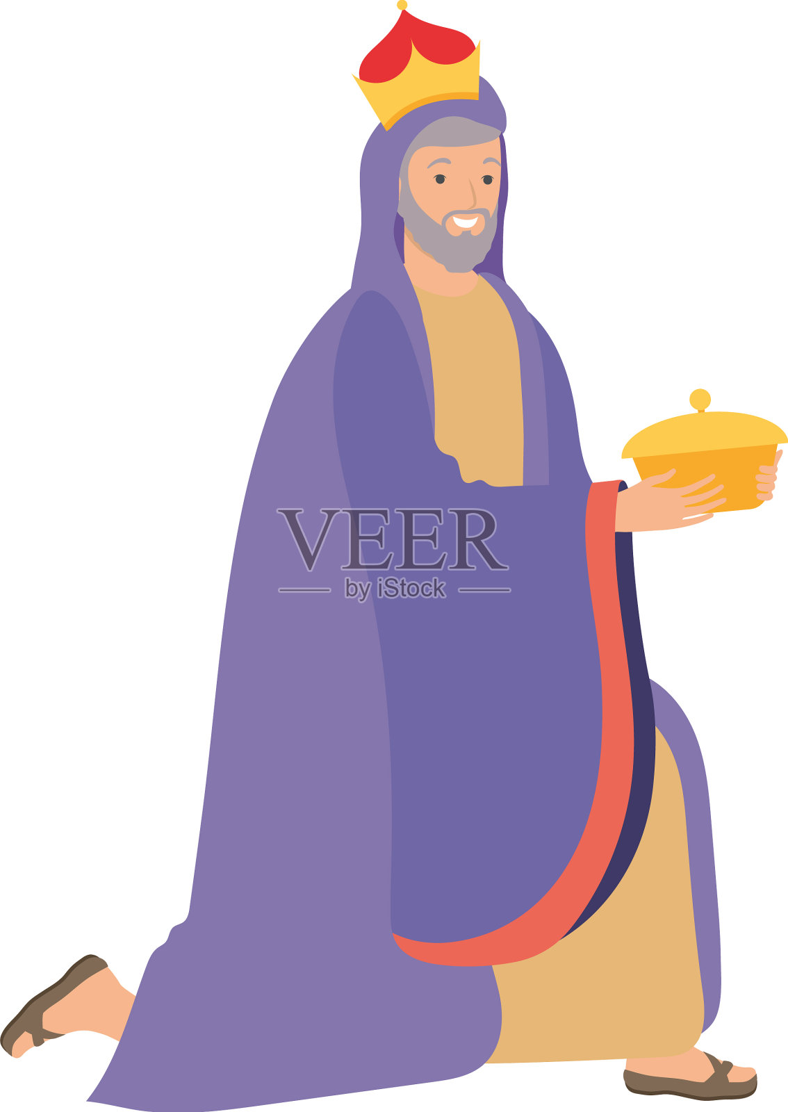 卡斯帕跪着显现人物设计元素图片