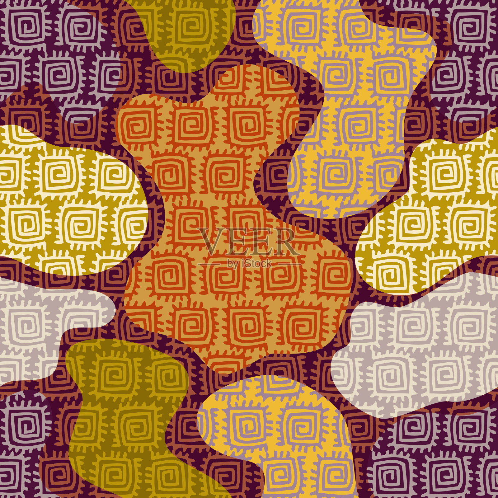 弯曲形状的抽象随机grunge图案。插画图片素材