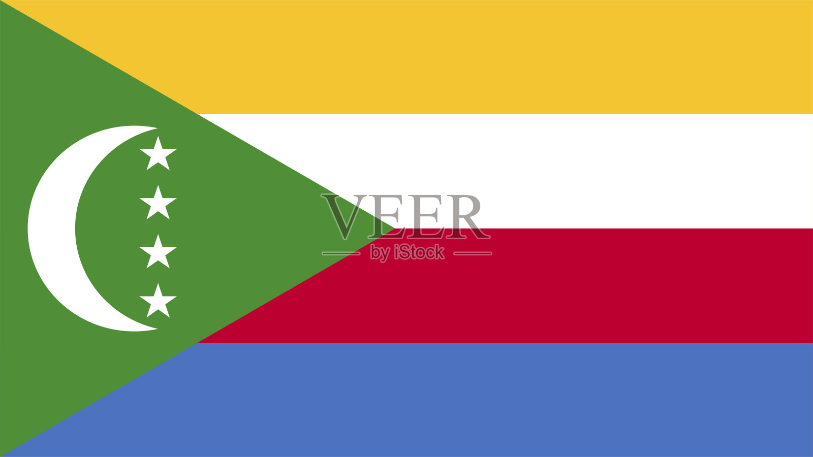 科摩罗的国旗Eps文件-科摩罗国旗矢量文件插画图片素材