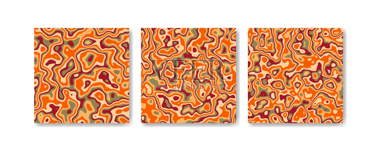 手绘平面迷幻的groovy背景设置插画图片素材