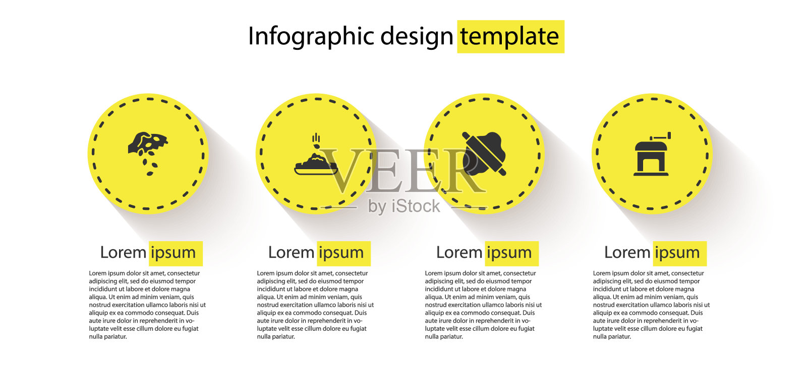 在面团上设置种子，擀面杖和手工咖啡研磨机。。业务信息模板。向量设计模板素材