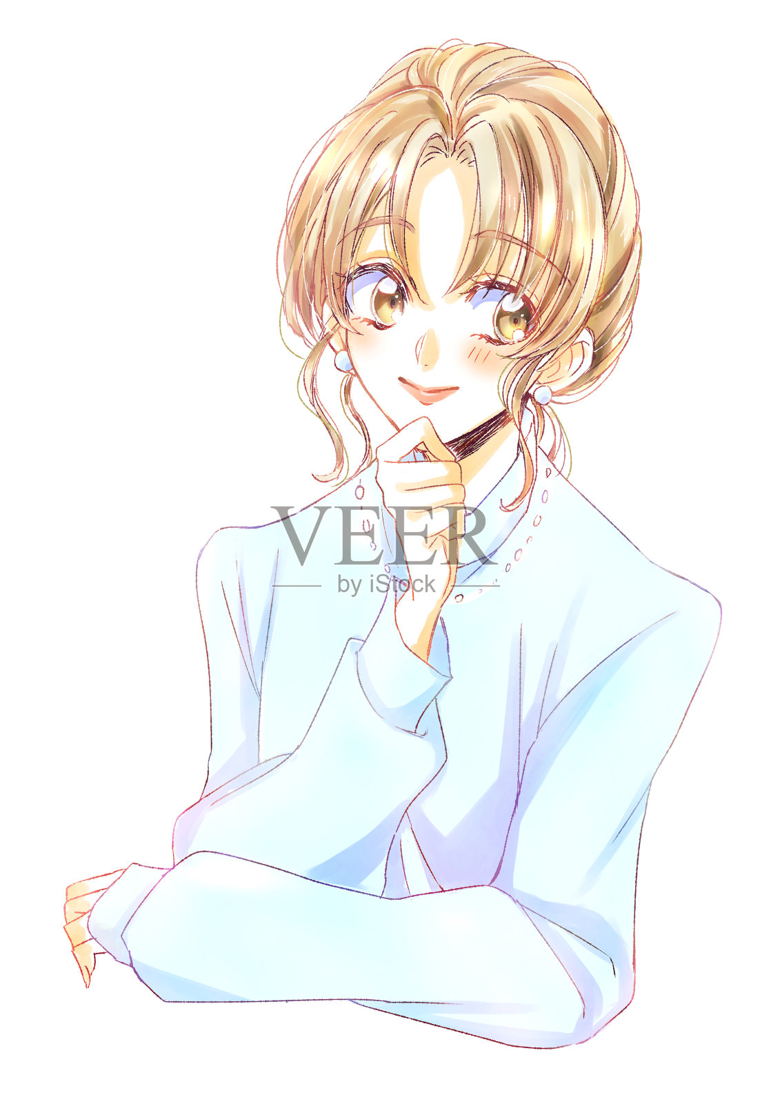 一个美丽的女人在爱的插图插画图片素材