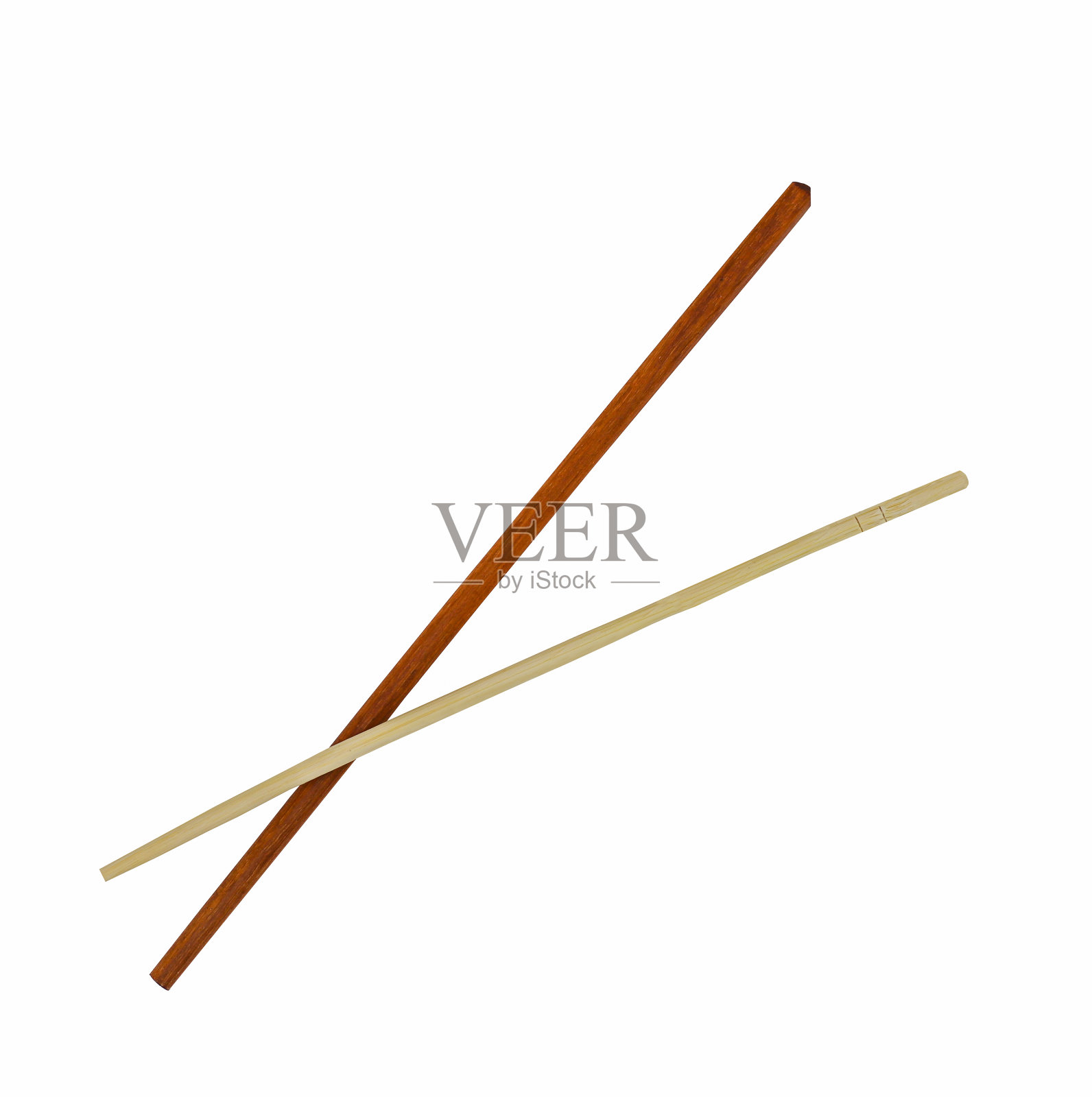 木筷子孤立在白色背景与选择性焦点照片摄影图片