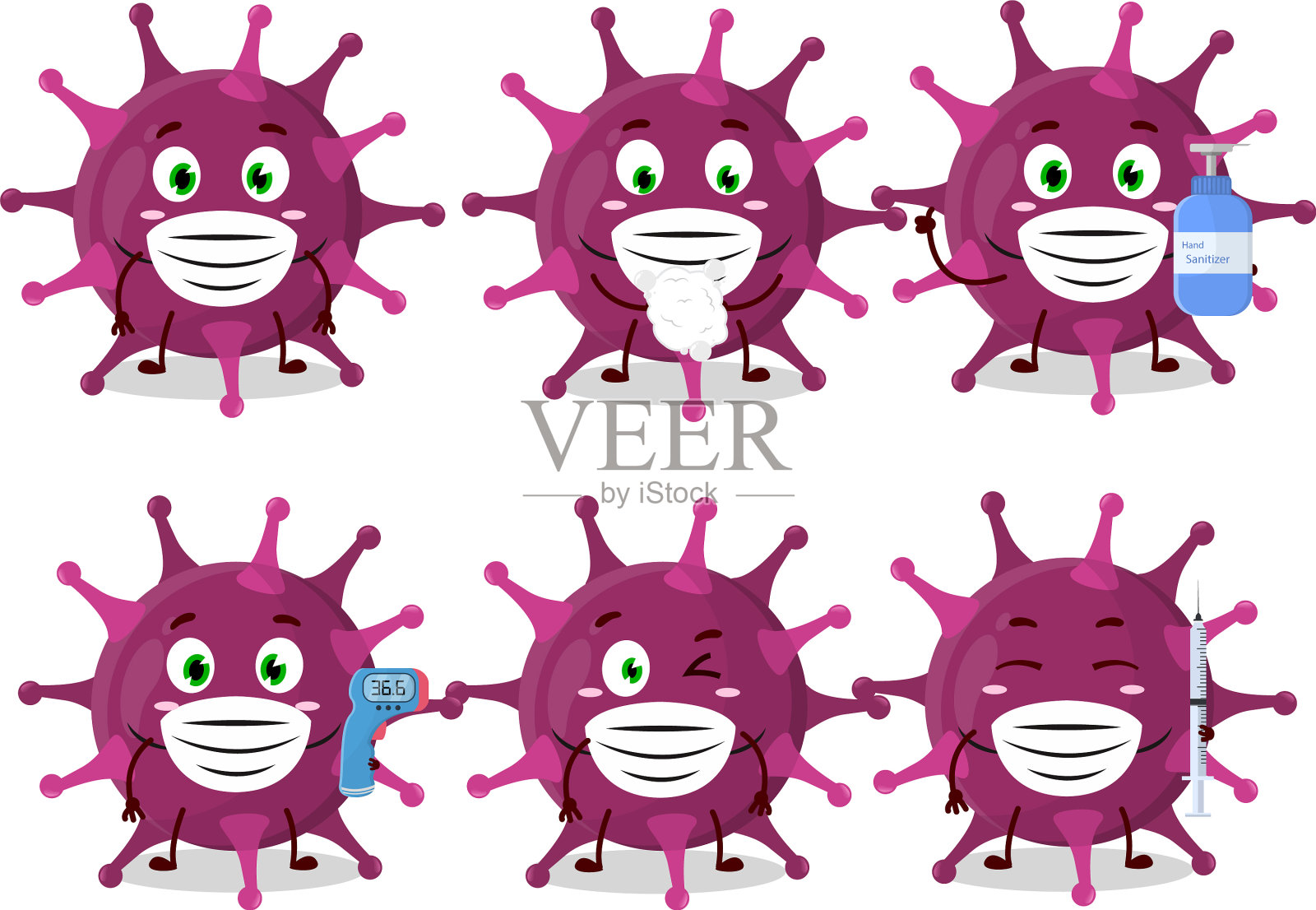 冠状病毒科卡通设计风格的图片插画图片素材