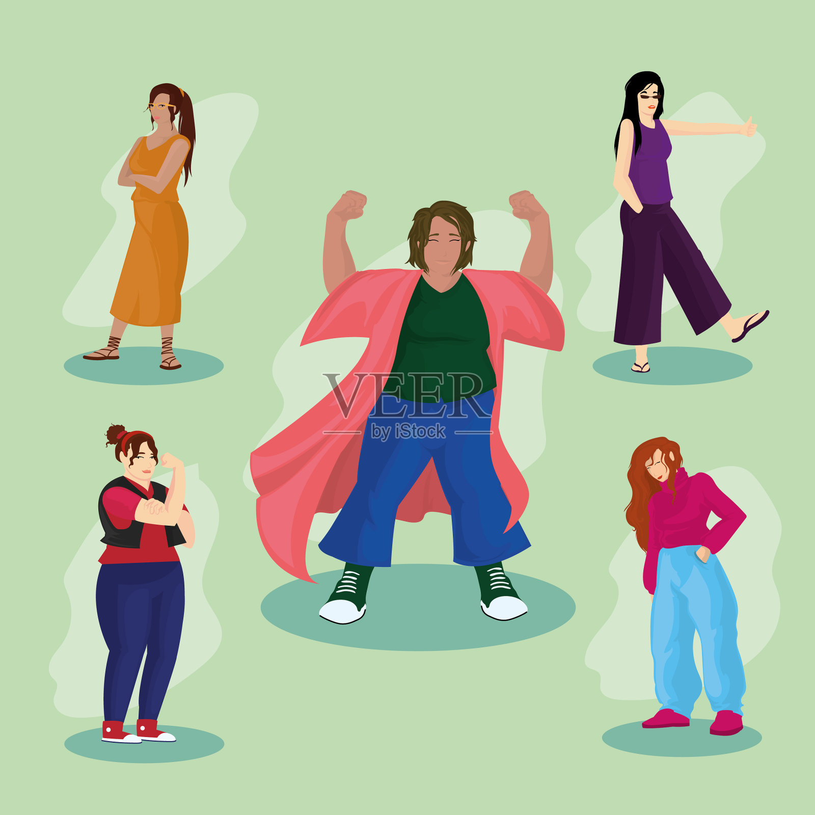 5授权的女孩插画图片素材