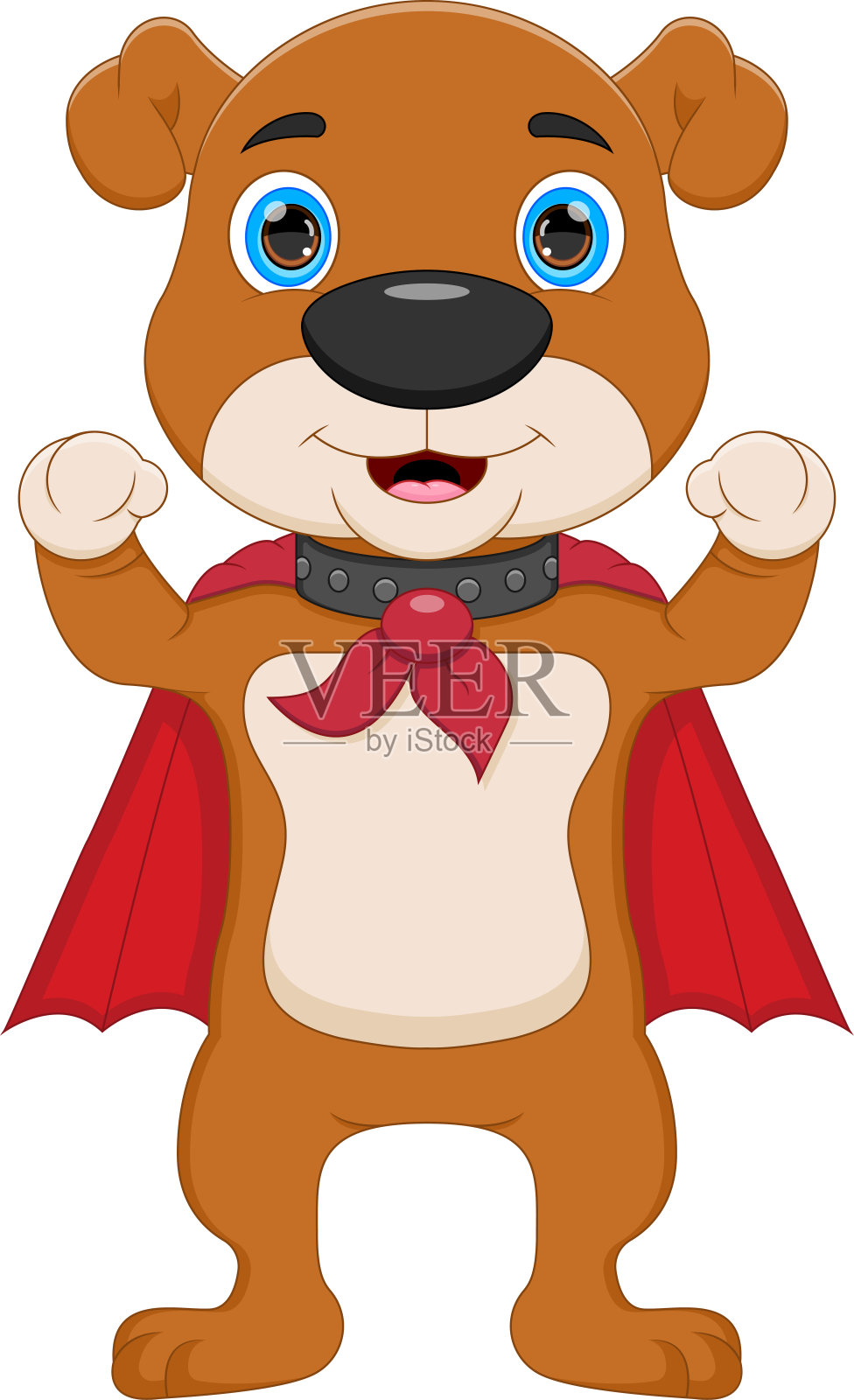 穿着超级英雄服装的搞笑狗插画图片素材