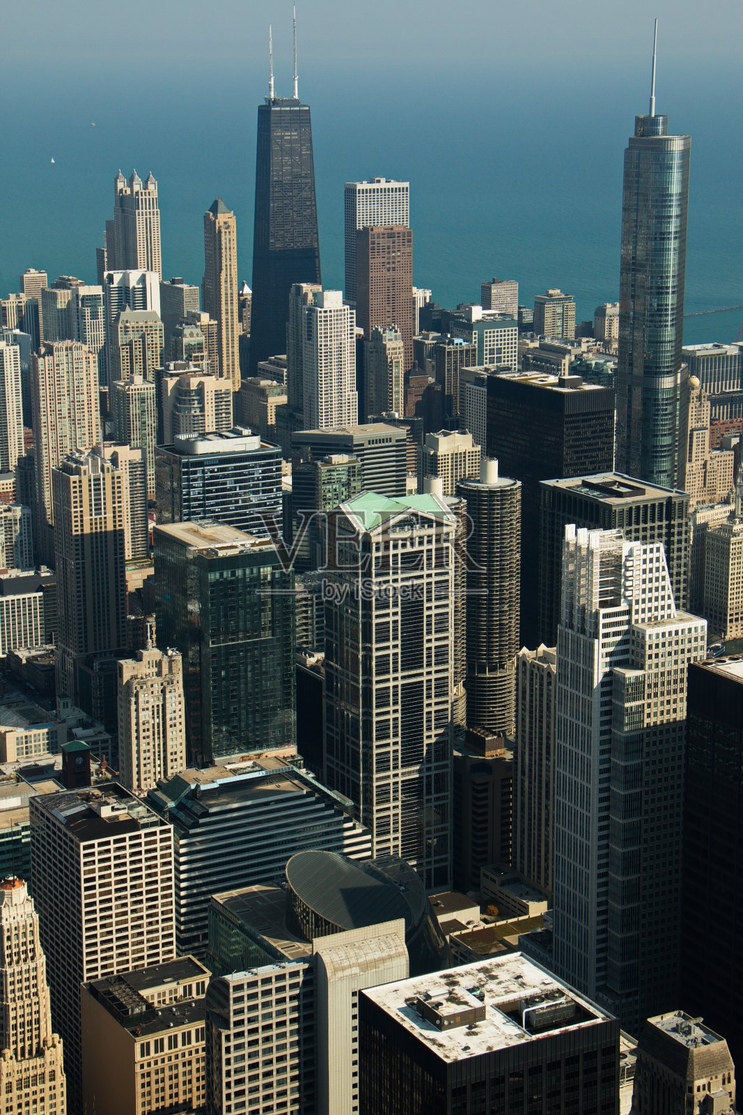 鸟瞰美国伊利诺斯州的芝加哥照片摄影图片