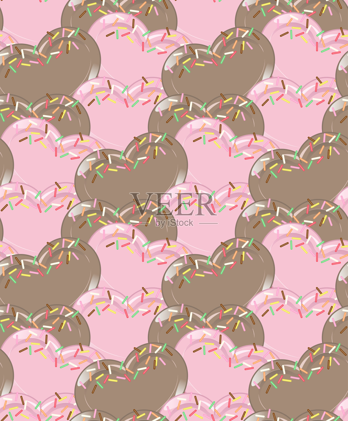 心形巧克力无缝背景插画图片素材