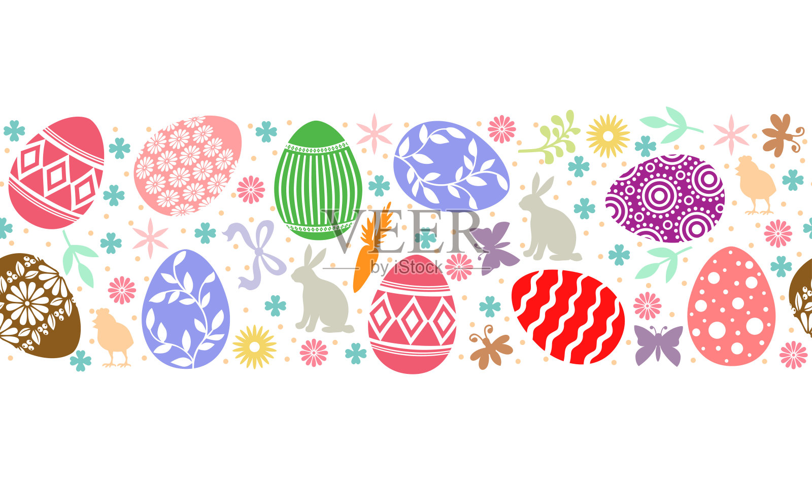 复活节装饰背景横纹无缝衔接插画图片素材