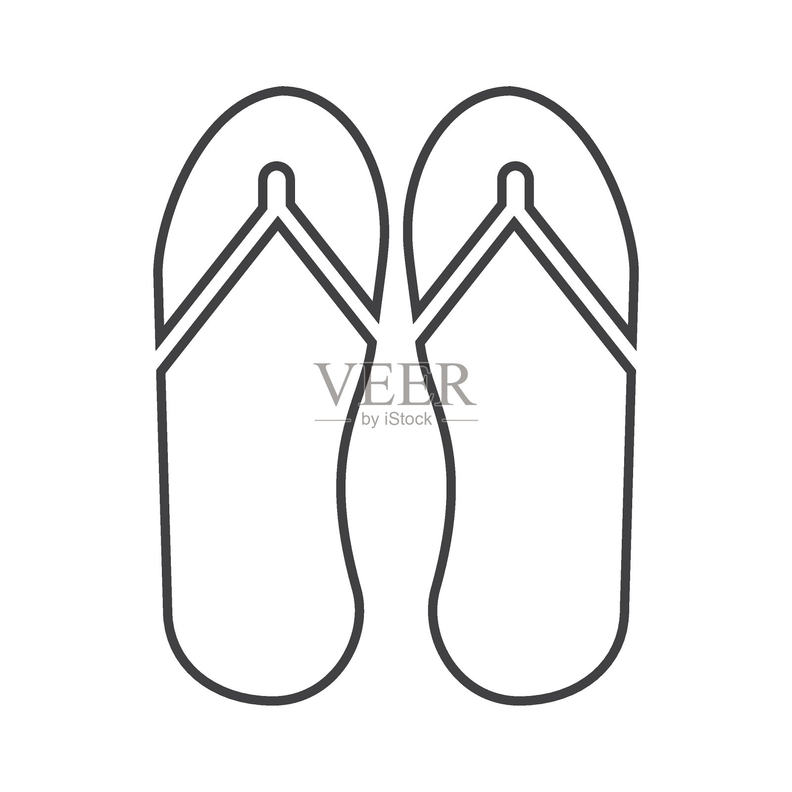 拖鞋图标矢量插图上的白色背景插画图片素材