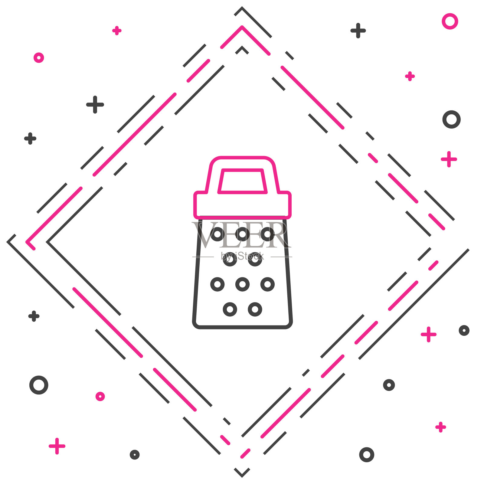 线刨图标孤立在白色背景上。厨房的象征。烹饪用具。餐具的迹象。色彩斑斓的轮廓的概念。向量插画图片素材