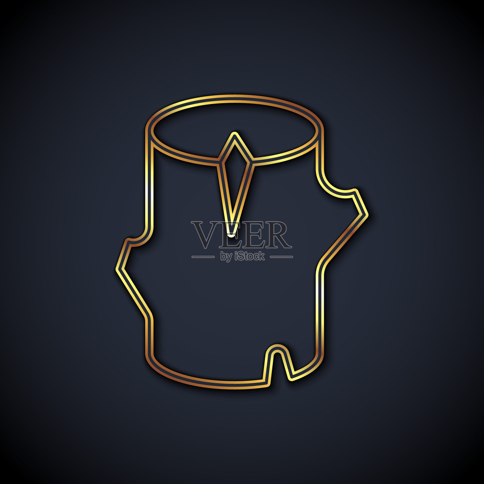 金线木日志图标孤立在黑色背景上。堆柴火。向量插画图片素材