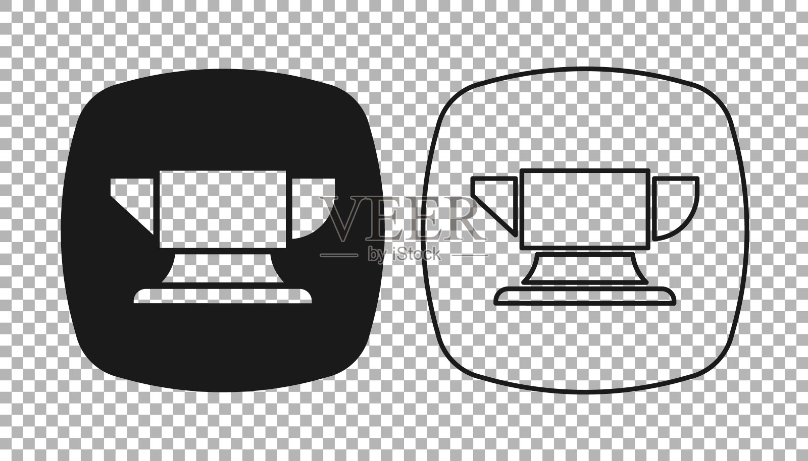 黑色铁匠铁砧工具图标孤立在透明背景上。金属锻造。建立工具。向量图标素材